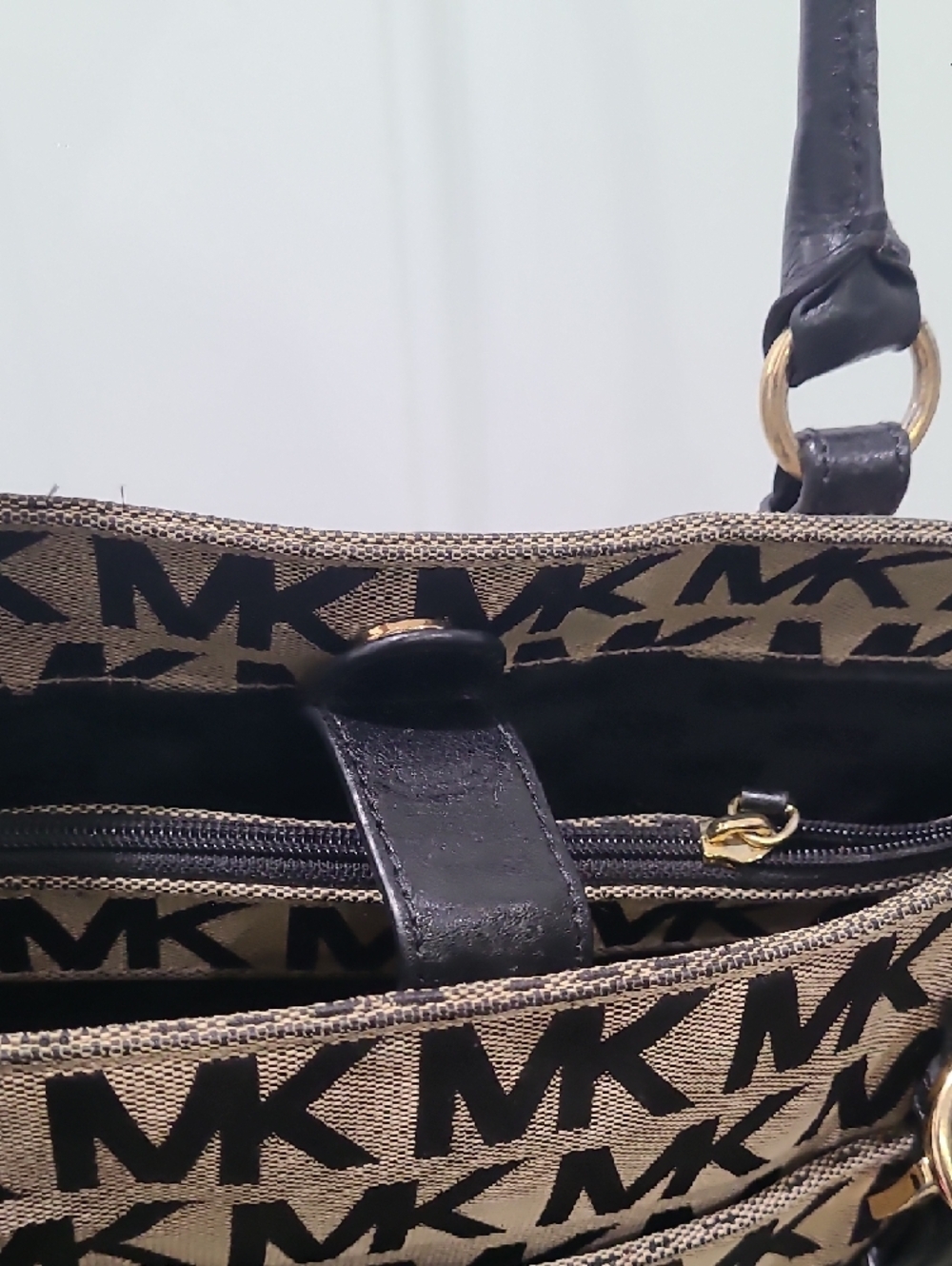 Michael Kors Brown and Black MK Signature Tote - Picture 9 of 10